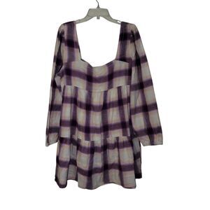 BP Purple Plaid Tunic Size Large